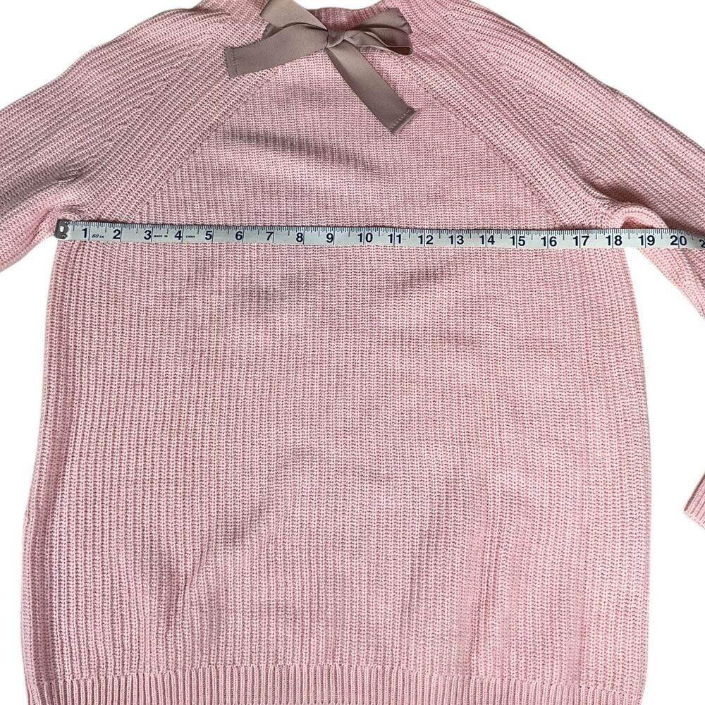 J.Crew Pink Wool Blend Sweater with Velvet Bow Neck Size Small Preppy Luxury - Picture 5 of 10